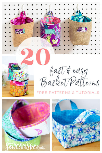 20 Free Basket Patterns that are Fast and Easy! (sewing for days)