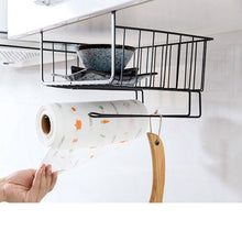 Load image into Gallery viewer, Online shopping aiyoo heavy duty under shelf basket with paper towel holder for pantry cabinet closet wire rack storage basket wardrobe office desk space save bathroom kitchen organizer baskets for extra storage