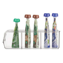 Load image into Gallery viewer, Storage organizer mdesign plastic food packet kitchen storage organizer bin caddy holds spice pouches dressing mixes hot chocolate tea sugar packets in pantry cabinets or countertop 8 pack clear