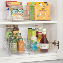 Load image into Gallery viewer, The best mdesign plastic food packet kitchen storage organizer bin caddy holds spice pouches dressing mixes hot chocolate tea sugar packets in pantry cabinets or countertop 8 pack clear