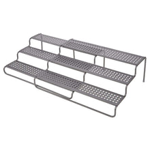 Load image into Gallery viewer, Select nice mdesign adjustable expandable kitchen wire metal storage cabinet cupboard food pantry shelf organizer spice bottle rack holder 3 level storage up to 25 wide 2 pack graphite gray