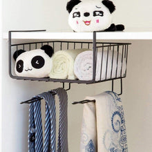 Load image into Gallery viewer, New aiyoo heavy duty under shelf basket with paper towel holder for pantry cabinet closet wire rack storage basket wardrobe office desk space save bathroom kitchen organizer baskets for extra storage