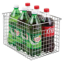 Load image into Gallery viewer, Buy now mdesign large heavy duty metal wire storage organizer bin basket built in handles for food storage kitchen cabinet pantry closet bedroom bathroom garage 12 x 9 x 8 pack of 4 chrome