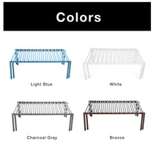 Load image into Gallery viewer, Selection smart design premium kitchen storage shelf w plastic feet expandable steel metal frame rust resistant coating counter pantry shelf organization kitchen 16 32 x 6 inch light blue