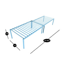 Load image into Gallery viewer, Shop here smart design premium kitchen storage shelf w plastic feet expandable steel metal frame rust resistant coating counter pantry shelf organization kitchen 16 32 x 6 inch light blue