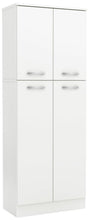 Load image into Gallery viewer, Discover south shore 4 door storage pantry with adjustable shelves pure white