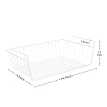 Load image into Gallery viewer, Selection under shelf basket ace teah 4 pack under shelf rack wire rack under shelf storage organizer saving spaces for pantry cabinet closet white