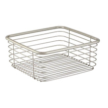 Load image into Gallery viewer, Organize with mdesign modern bathroom metal wire metal storage organizer bins baskets for vanity towels cabinets shelves closets pantry kitchens home office 9 75 square 4 pack satin