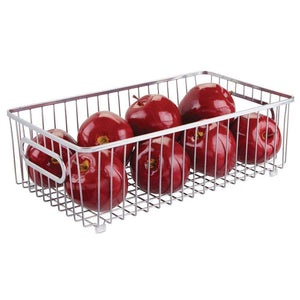 Shop mdesign metal farmhouse kitchen pantry food storage organizer basket bin wire grid design for cabinet cupboard shelf countertop holds potatoes onions fruit large 4 pack chrome