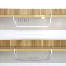 Load image into Gallery viewer, Shop monpearl 3 pack 16 4 under shelf basket under cabinet wire shelves for cabinet thickness max 1 45 hanging shelf basket on kitchen pantry desk bookshelf silver large size