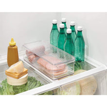 Load image into Gallery viewer, Buy now mdesign plastic food storage container bin with lid and handle for kitchen pantry cabinet fridge freezer organizer for snacks produce vegetables pasta 8 pack clear