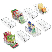 Load image into Gallery viewer, Shop mdesign plastic food packet kitchen storage organizer bin caddy holds spice pouches dressing mixes hot chocolate tea sugar packets in pantry cabinets or countertop 8 pack clear