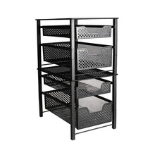 Load image into Gallery viewer, Purchase stackable 2 tier organizer baskets with mesh sliding drawers ideal cabinet countertop pantry under the sink and desktop organizer for bathroom kitchen office
