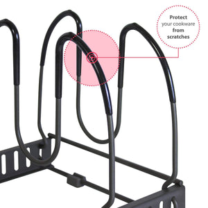 Try 7 pans expandable pan and pot organizer rack separable or expandable frames 7 adjustable compartments kitchen cast iron skillets bakeware plate lid holder pantry