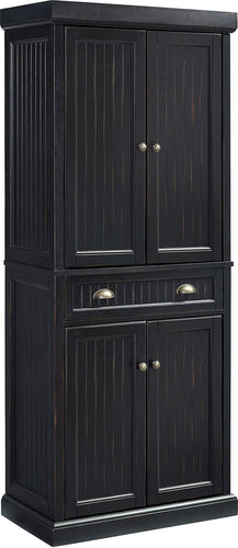 Selection crosley furniture seaside kitchen pantry cabinet distressed black