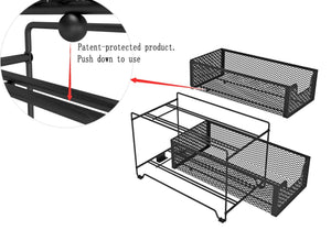 Latest 2 tier organizer baskets with mesh sliding drawers ideal cabinet countertop pantry under the sink and desktop organizer for bathroom kitchen office